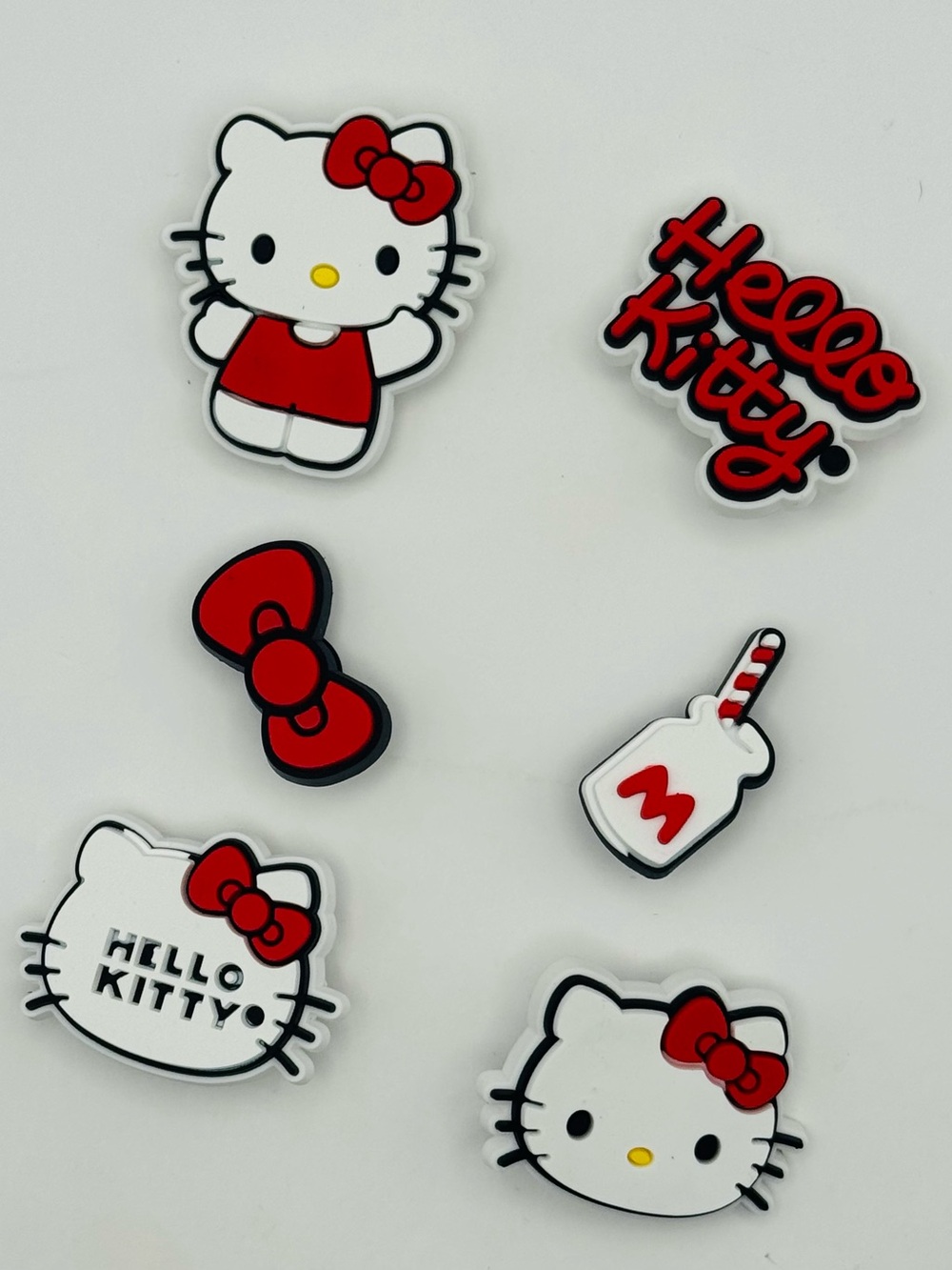 Hello Kitty Red & White Croc Shoe Charms Jibbitz Pack of 6